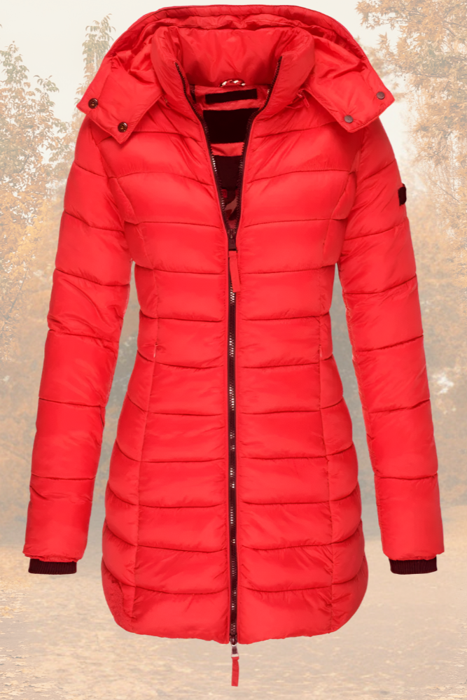 Isaline | Doudoune rouge élégante pour l’automne