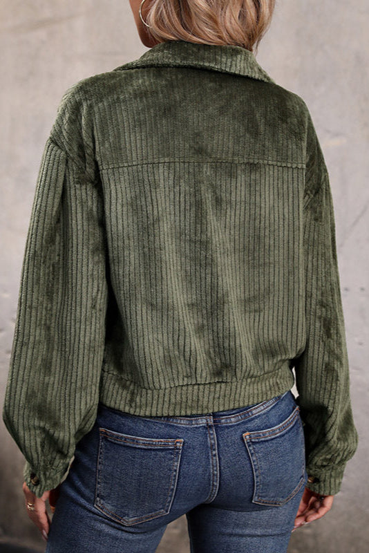 Camélia | Veste courte en velours côtelé avec boutons