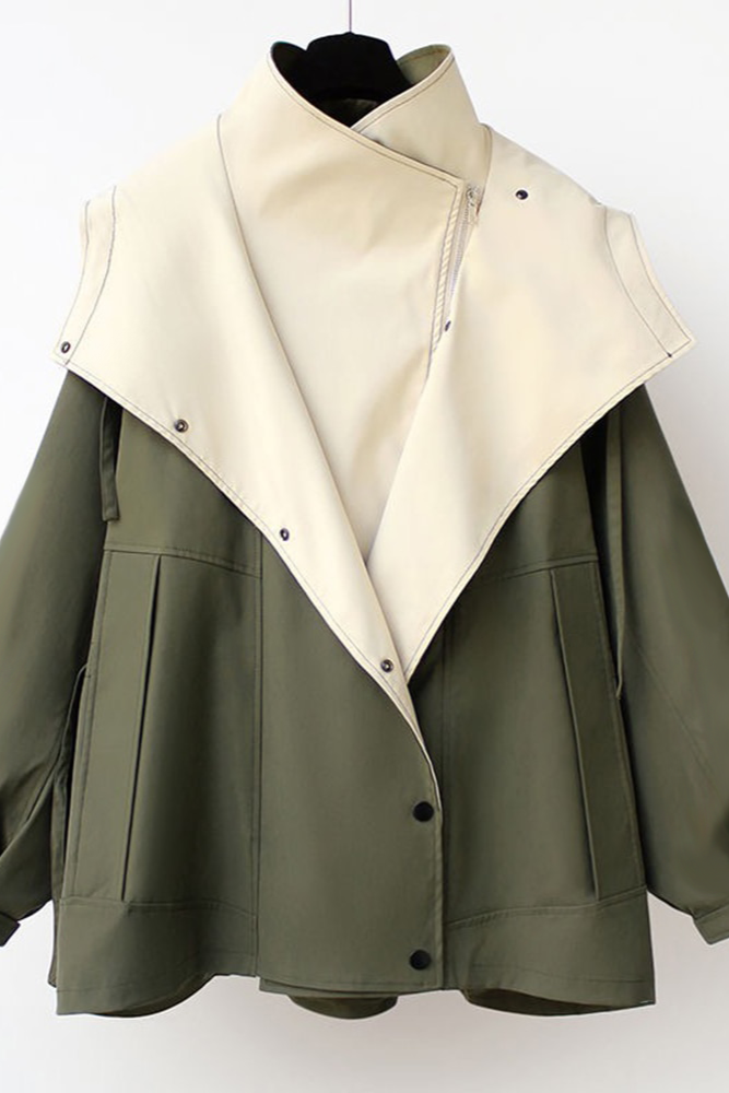 Clémence — Trench Bicolore Moderne