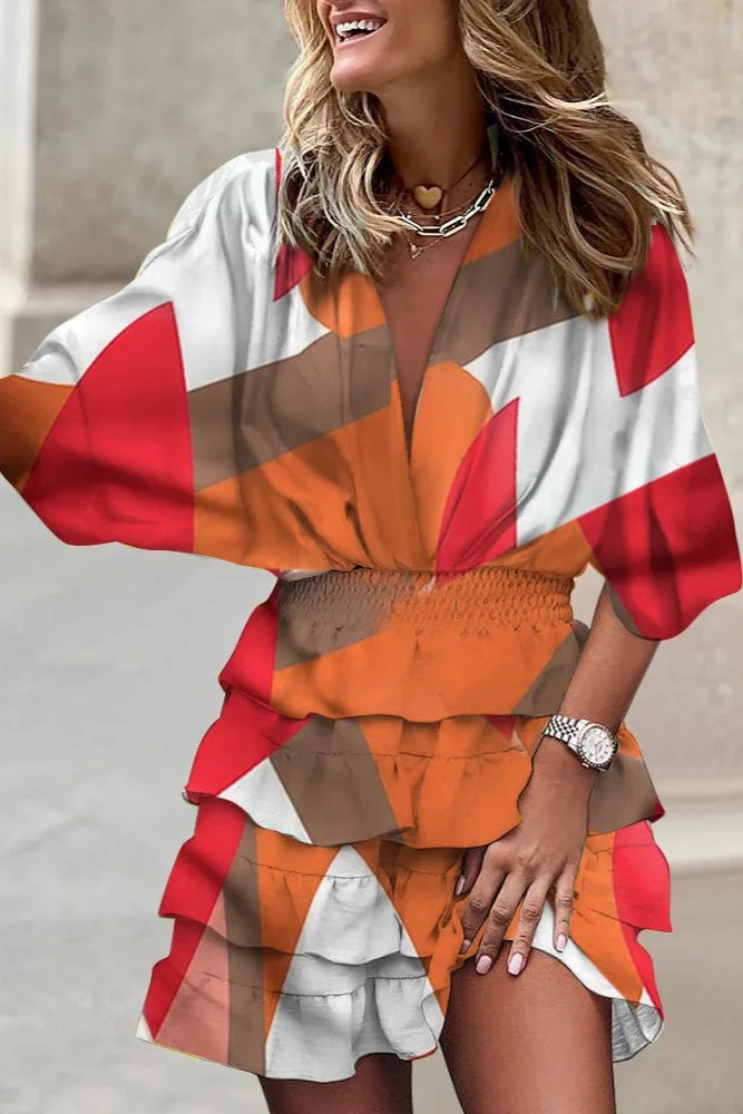 Mila | Robe courte à volants et imprimé fleuri pour femme
