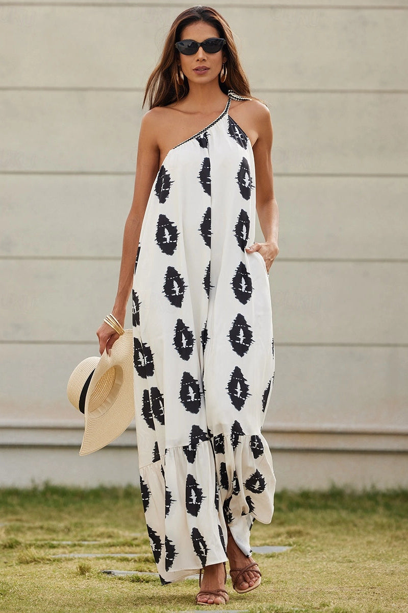 Maëva | Robe Longue Bohème à Imprimé Artistique