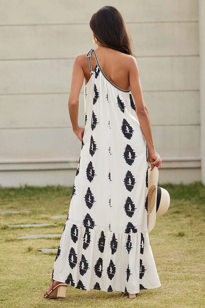 Maëva | Robe Longue Bohème à Imprimé Artistique