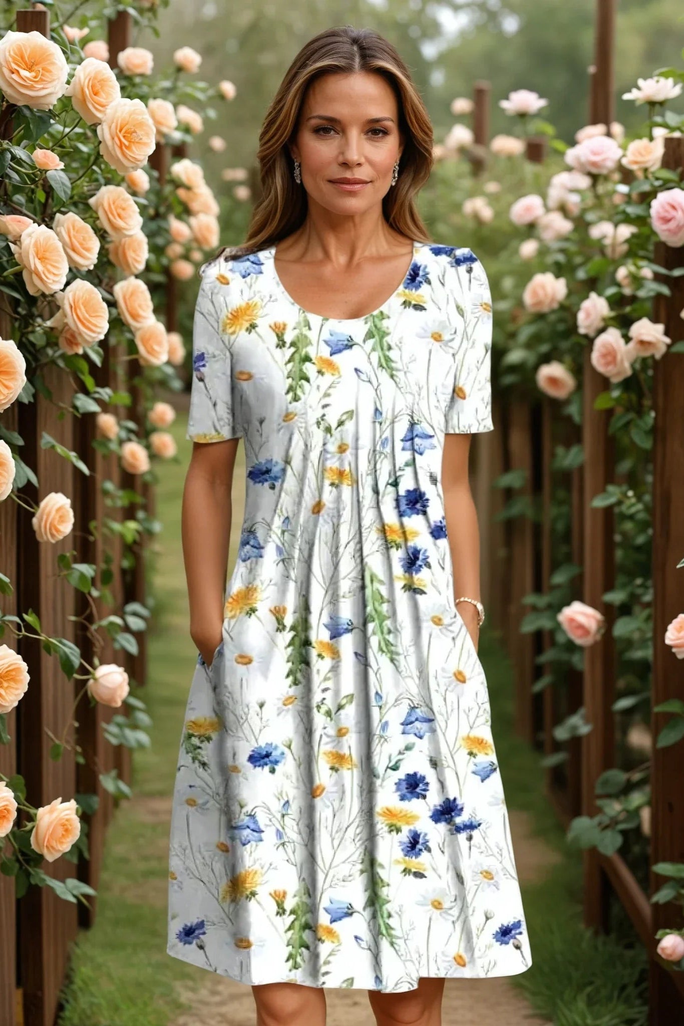 Rosalie | Robe d’Été à Imprimé Floral Champêtre