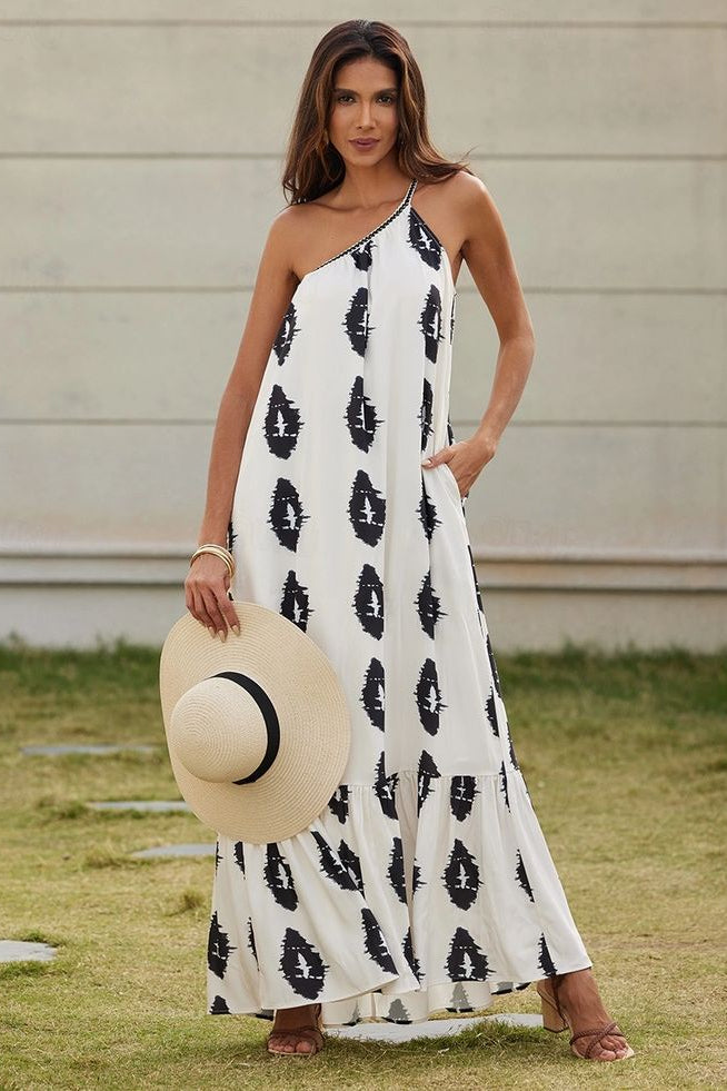 Maëva | Robe Longue Bohème à Imprimé Artistique